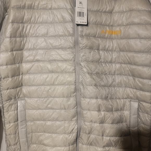 Mens Adidas Terrex Metal Gray Hike Bomber Down Jacket Size XL - Picture 7 of 8